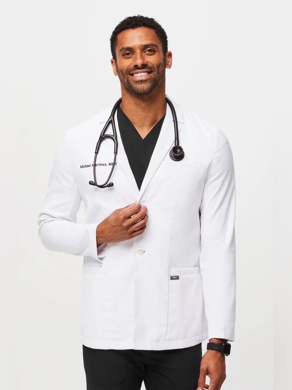 Figs Men's Harlem Classic Short Lab Coat—Sz Medium
